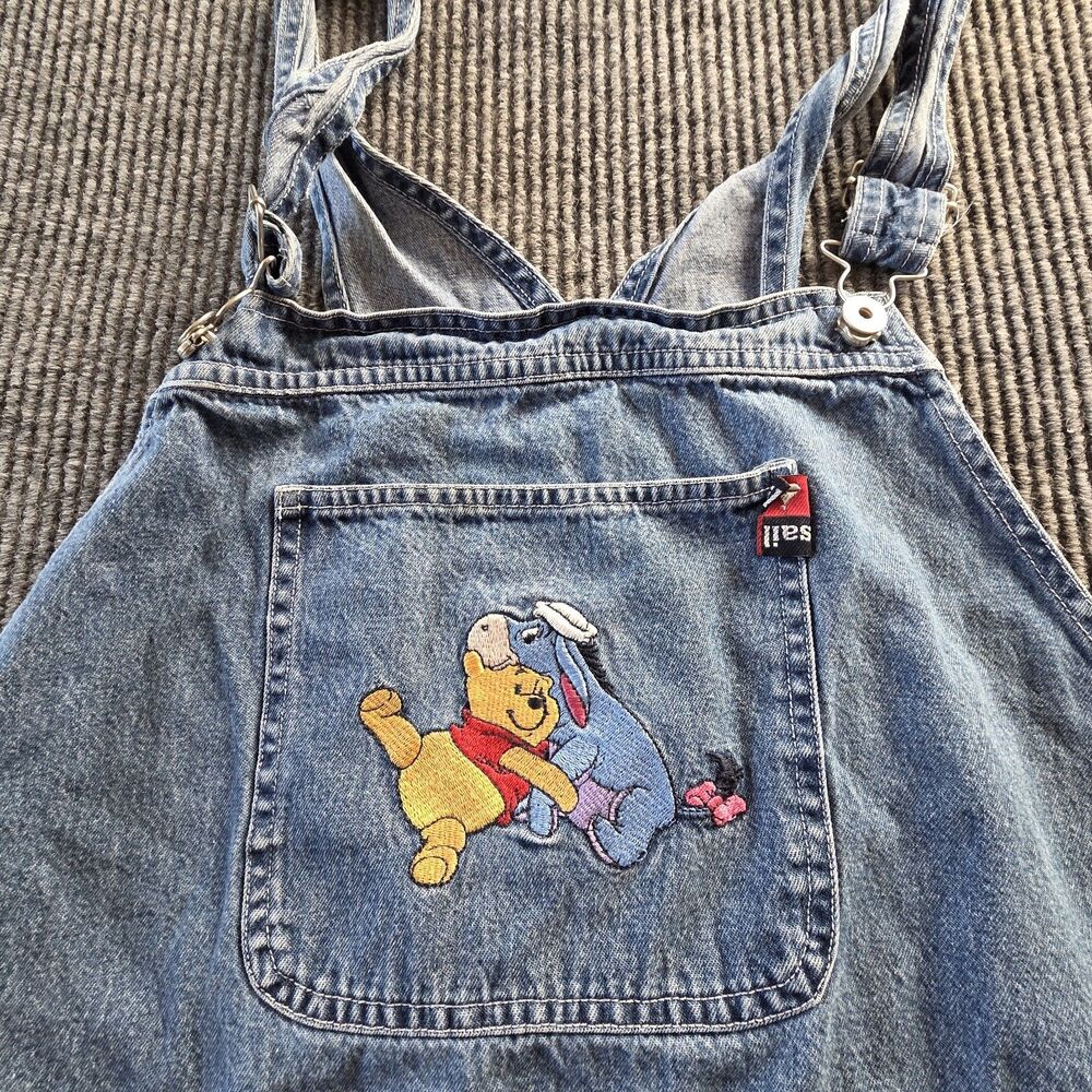 Vintage Disney Winnie the Pooh Eeyore Embroidered Overall Shorts Women's 24W